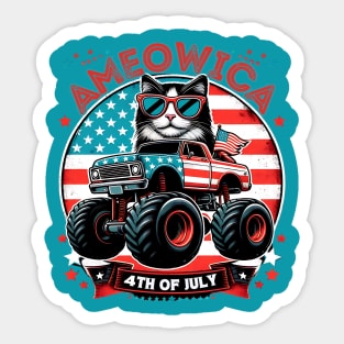 Independence Rumble: Ameowica Cat on the 4th of July Track Sticker